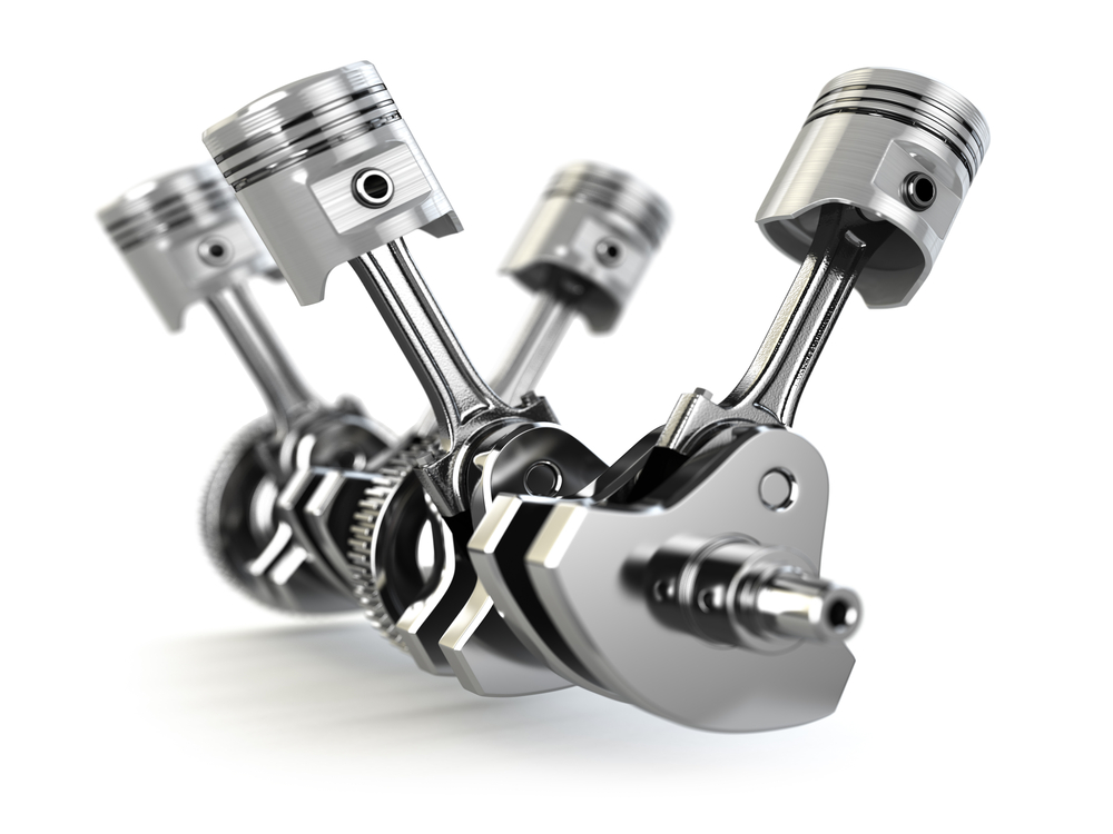 V4,Engine,Pistons,And,Cog,Isolated,On,White,3d